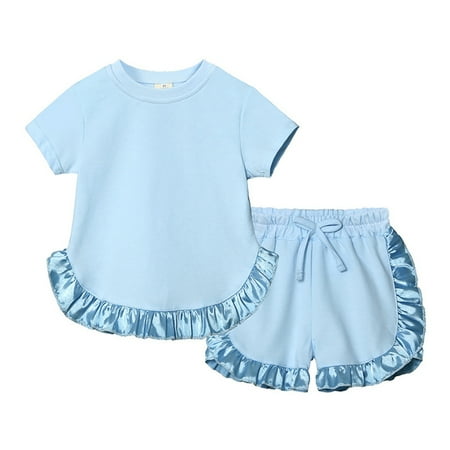 MXIEZI Toddler Girls Summer 2-Piece Outfit Soft Cotton Clothing Short Sleeve Lace T-Shirt Elastic Waist Shorts Set for Baby Girls 9 Months to 7 Years old
MXIEZI Toddler Girls Summer 2-Piece Outfit Soft Cotton Clothing Short Sleeve Lace T-Shirt Elastic Waist Shorts Set for Baby Girls 9 Months to 7 Years old