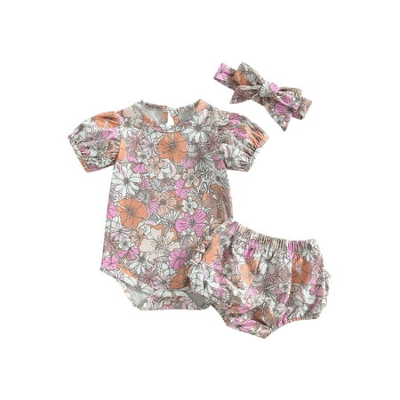 Frobukio 3Pcs Newborn Baby Girls Summer Jumpsuit Outfit Floral Short Sleeve Romper Elastic Shorts Headband Sets Orange 12-18 Months
Frobukio 3Pcs Newborn Baby Girls Summer Jumpsuit Outfit Floral Short Sleeve Romper Elastic Shorts Headband Sets Orange 12-18 Months