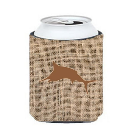 Fish - Marlin Burlap And Brown Can Or Bottle Hugger