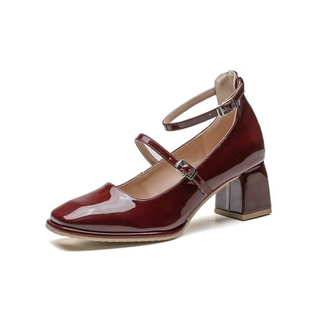 Women‘s Ankle Strap Mary Jane Retro Solid Color Chunky Heel Shoes PU Leather Square Toe Shoes
Women‘s Ankle Strap Mary Jane Retro Solid Color Chunky Heel Shoes PU Leather Square Toe Shoes