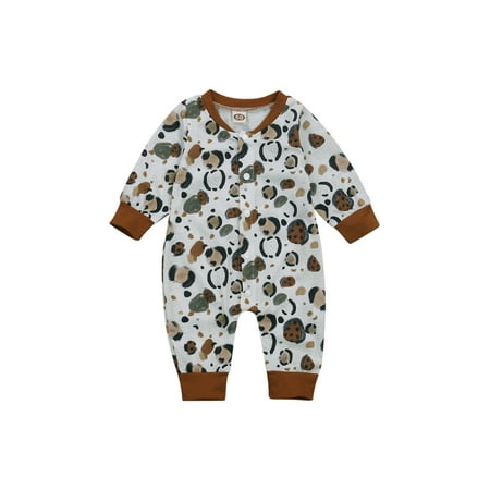 Canrulo Infant Baby Girls Boys Rainbow Print Jumpsuit Long Sleeve Single Breasted Romper Clothes White Leopard 0-3 Months
Canrulo Infant Baby Girls Boys Rainbow Print Jumpsuit Long Sleeve Single Breasted Romper Clothes White Leopard 0-3 Months