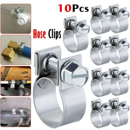 Goodhd 10 X Hose Jubilee HOSE Clip Clamp Fuel Line Diesel Petrol Pipe Clamps Clips