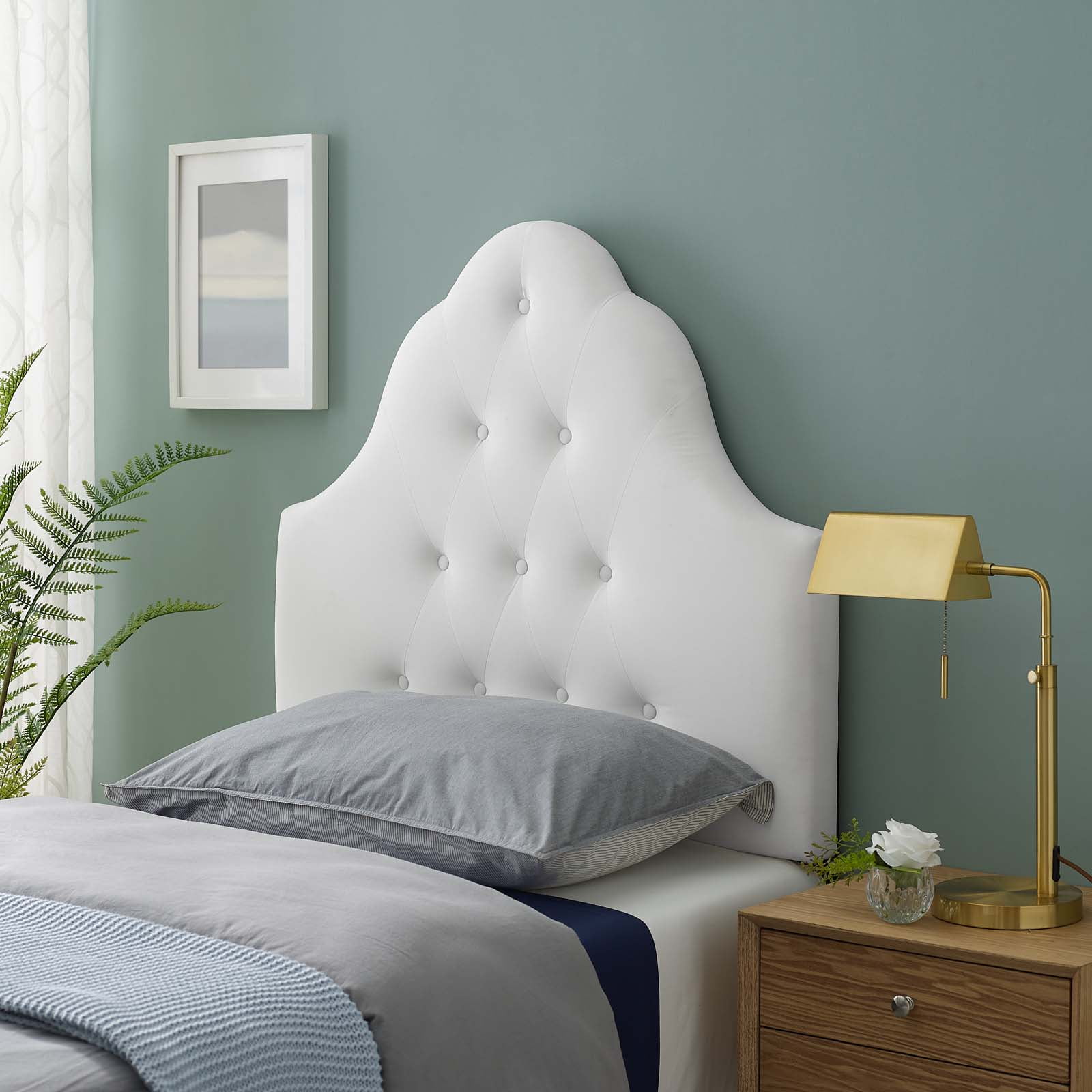 Sovereign Twin Diamond Tufted Performance Velvet Headboard Mod