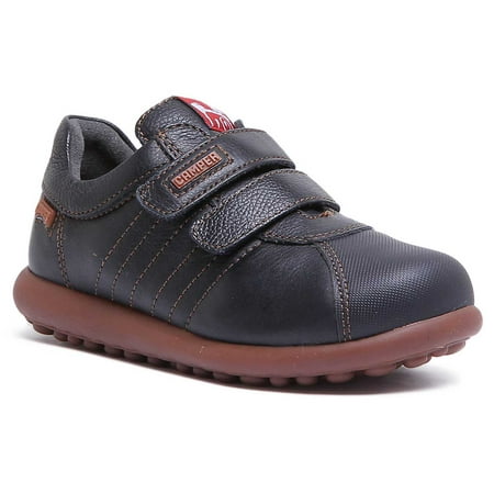 Camper Pelotas Ariel Kid s Hook And Loop Strap Leather Shoes In Brown Size 1