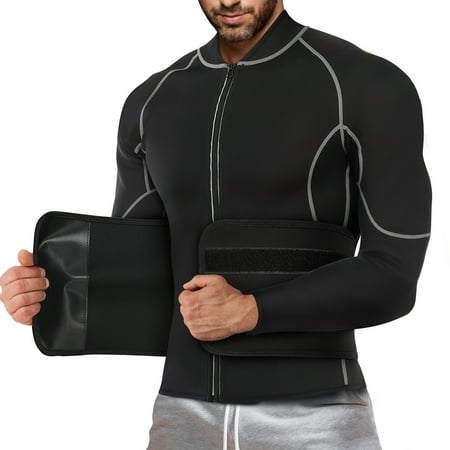 Molutan Men s Body Shaper Tops Weight Loss Sauna Suit Waist Trainer Shapewear Jacket Hot Sweat Activewear
