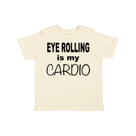 Inktastic Eye Rolling is My Cardio in Black Gift Toddler Boy or Toddler Girl T-Shirt