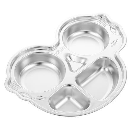 1pc 304 Stainless Steel Kids Dinner Plate Food Plate Household Food Plate