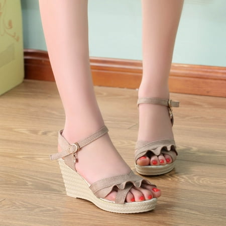 Josdec Womens Shoes Clearance Summer Bohemian Frilly Rhinester Peep-toe Suede Wedge Sandals
Josdec Womens Shoes Clearance Summer Bohemian Frilly Rhinester Peep-toe Suede Wedge Sandals