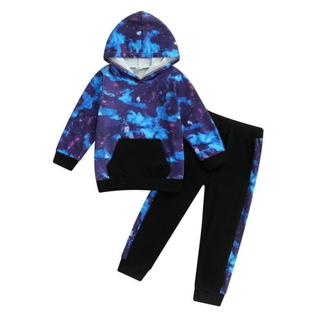 Frobukio 2Pcs Kids Baby Boys Clothing Autumn Casual Set Tie-dye Long Sleeve Hooded Pullover Tops and Pants Blue Black 2-3 Years
Frobukio 2Pcs Kids Baby Boys Clothing Autumn Casual Set Tie-dye Long Sleeve Hooded Pullover Tops and Pants Blue Black 2-3 Years