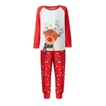 Family Matching Christmas Pajamas Baby Romper/Cartoon Elk Print Long Sleeve Tops + Colorful Lamp String Print Pants Set
Family Matching Christmas Pajamas Baby Romper/Cartoon Elk Print Long Sleeve Tops + Colorful Lamp String Print Pants Set