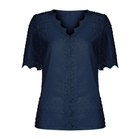 Simplmasygenix Women Tops Summer Clearance Fashion Women Casual Solid Short Sleeve V-Neck Lace T-Shirt Blouse Tops
Simplmasygenix Women Tops Summer Clearance Fashion Women Casual Solid Short Sleeve V-Neck Lace T-Shirt Blouse Tops