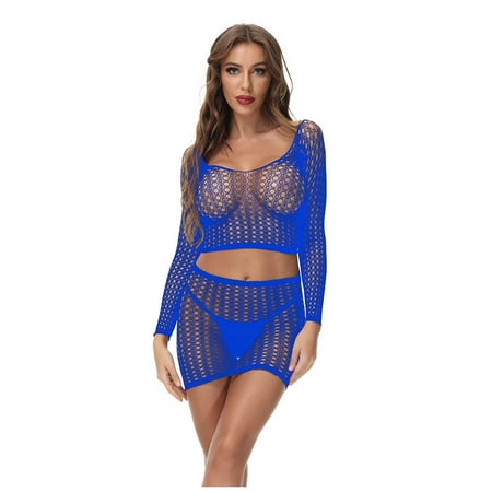 Juebong Underwear for Women Clearance Under $10.00 Sexy Womens Lingerie Fishnet Seamless Mesh Netting Chemise Hollow Out Babydoll Sleepwear Net Tops+Skirt Suit Blue One Size
Juebong Underwear for Women Clearance Under $10.00 Sexy Womens Lingerie Fishnet Seamless Mesh Netting Chemise Hollow Out Babydoll Sleepwear Net Tops+Skirt Suit Blue One Size
