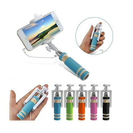 Foldable All-in-One Selfie Stick Mini Monopod - Blue