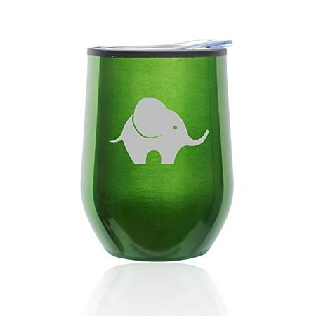 Stemless Wine Tumbler Coffee Travel Mug Glass with Lid Baby Elephant (Green)
Stemless Wine Tumbler Coffee Travel Mug Glass with Lid Baby Elephant (Green)