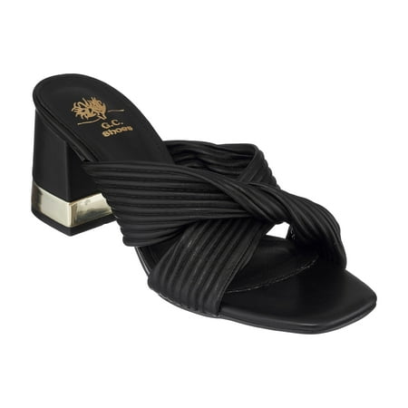 GC Shoes Womens Block Heeled Sandals Open Toe Fashion Heels Twist Cross Band Slip On High Heel Dress Slides Dara/Black/6.5
GC Shoes Womens Block Heeled Sandals Open Toe Fashion Heels Twist Cross Band Slip On High Heel Dress Slides Dara/Black/6.5