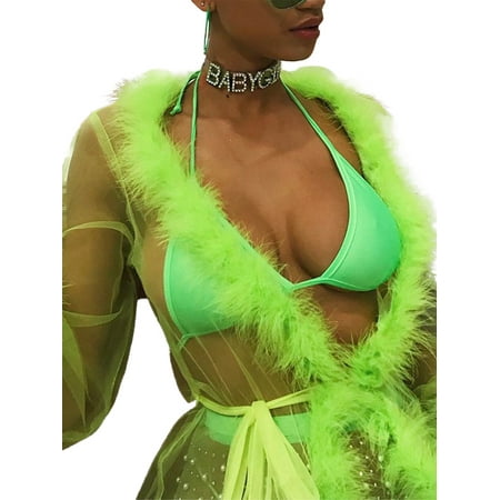 Women Lingerie Mesh Sheer See Through Long Flare Sleeve Feather Dress Sleepwear Babydolls Robe Covers Nightgown Erotic Underwear
Women Lingerie Mesh Sheer See Through Long Flare Sleeve Feather Dress Sleepwear Babydolls Robe Covers Nightgown Erotic Underwear