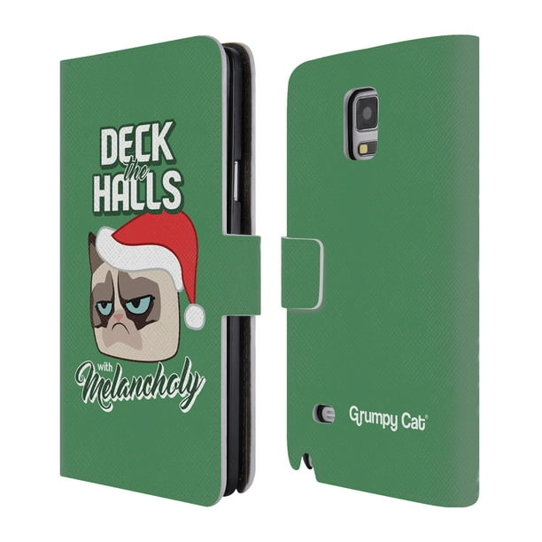 OFFICIAL GRUMPY CAT GRUMPMOJI CHRISTMAS LEATHER BOOK WALLET CASE COVER FOR SAMSUNG PHONES 1