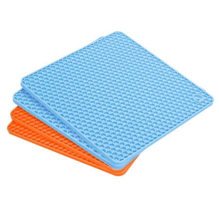 Uxcell Silicone Trivet Mat 4pcs Hot Pot Holder Hot Pads for Countertop Heat Resistant Coasters-Orange+Sky Blue
Uxcell Silicone Trivet Mat 4pcs Hot Pot Holder Hot Pads for Countertop Heat Resistant Coasters-Orange+Sky Blue