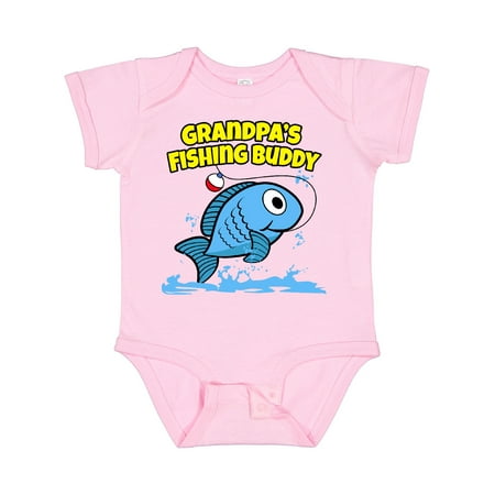 Inktastic Grandpa s Fishing Buddy (blue) Gift Baby Boy or Baby Girl Bodysuit