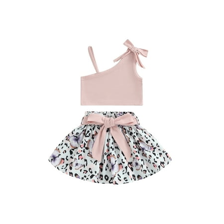 GXFC Toddler Girls Skirt Outfits Kids Girls Sleeveless One Shoulder Crop Tops and Leopard Butterfly Print A-Line Skirt Children Girls Summer 2 Piece Set 6M-4T
GXFC Toddler Girls Skirt Outfits Kids Girls Sleeveless One Shoulder Crop Tops and Leopard Butterfly Print A-Line Skirt Children Girls Summer 2 Piece Set 6M-4T