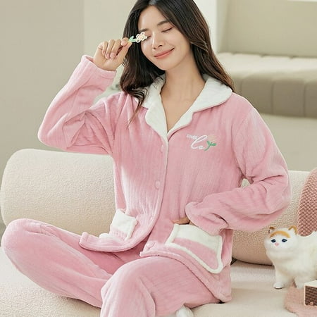 CoCopeaunt New Autumn Winter Flannel Warm Pajamas Set Women Thicken Sweet Homewear Pijama Two Piece Set Embroidered Letters Sleepwear Suits
CoCopeaunt New Autumn Winter Flannel Warm Pajamas Set Women Thicken Sweet Homewear Pijama Two Piece Set Embroidered Letters Sleepwear Suits