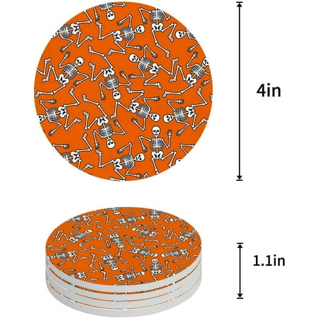 FMSHPON Halloween Skull Set of 8 Round Coaster for Drinks Absorbent Ceramic Stone Coasters Cup Mat with Cork Base for Home Kitchen Room Coffee Table Bar Decor
FMSHPON Halloween Skull Set of 8 Round Coaster for Drinks Absorbent Ceramic Stone Coasters Cup Mat with Cork Base for Home Kitchen Room Coffee Table Bar Decor