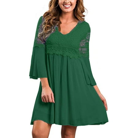 ZANZEA Women s Vintage Floral Lace V Neck 3/4 Bell Sleeve Cocktail Wedding Party A-Line Swing Casual Mini Dress
ZANZEA Women s Vintage Floral Lace V Neck 3/4 Bell Sleeve Cocktail Wedding Party A-Line Swing Casual Mini Dress