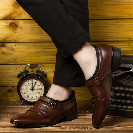 Ykohkofe Fashion Summer And Autumn Men Leather Shoes Pointed Toe Low Heeled Slip On Metal Decoration Casual Style 
Ykohkofe Fashion Summer And Autumn Men Leather Shoes Pointed Toe Low Heeled Slip On Metal Decoration Casual Style