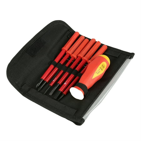 7pcs Screwdriver Set High-Voltage Resistant Insulated Hardware 6 Bag Magnetic Bits Storage Steel Kit with for Electrician Repair Work
7pcs Screwdriver Set High-Voltage Resistant Insulated Hardware 6 Bag Magnetic Bits Storage Steel Kit with for Electrician Repair Work
