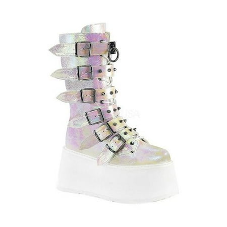 Women s Demonia Damned 225 Platform Buckle Boot