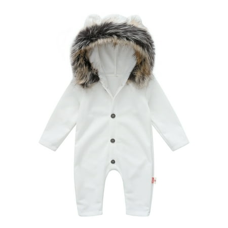 Infant Baby Boys Girls Hooded Jumpsuit Romper Long Sleeve Button Down Onesie Outfit Toddler Fall Winter Warm Clothes
Infant Baby Boys Girls Hooded Jumpsuit Romper Long Sleeve Button Down Onesie Outfit Toddler Fall Winter Warm Clothes