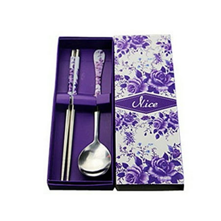 iaksohdu 2Pcs Stainless Steel Blue and White Porcelain Chopsticks Spoon Tableware Set
iaksohdu 2Pcs Stainless Steel Blue and White Porcelain Chopsticks Spoon Tableware Set