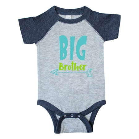 Inktastic Big Brother Older Brother Arrow - Blue Green Gift Baby Boy Bodysuit
