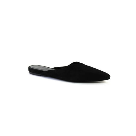 Everlane Womens Suede Almond Toe Slip On Closure Mules Black 7