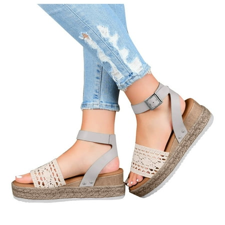 Cathalem Breathable Toe Open Wedges Beach Strap Sandals Buckle Women s Summer Shoes Weave Women s Shoes for Women Sandals Wedge Grey 8.5
Cathalem Breathable Toe Open Wedges Beach Strap Sandals Buckle Women s Summer Shoes Weave Women s Shoes for Women Sandals Wedge Grey 8.5
