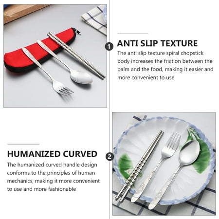 cutlery set with bag 1 Set Stainless Steel Portable Cutlery Fork Convenient Chopsticks Cutlery Bag
cutlery set with bag 1 Set Stainless Steel Portable Cutlery Fork Convenient Chopsticks Cutlery Bag