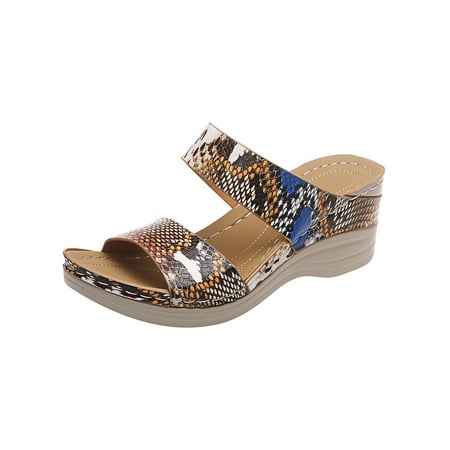 SIMANLAN Womens Slides Beach Wedge Sandals Two Band Platform Sandal Ladies Fashion Casual Shoes Summer Snake Pattern 6.5
SIMANLAN Womens Slides Beach Wedge Sandals Two Band Platform Sandal Ladies Fashion Casual Shoes Summer Snake Pattern 6.5