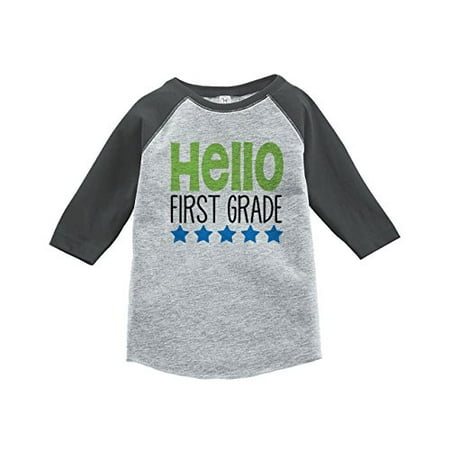 Custom Party Shop Kids Hello First Grade School Grey Baseball Tee
Custom Party Shop Kids Hello First Grade School Grey Baseball Tee