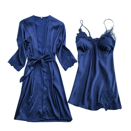 Yotyukeb Lingerie For Women Lingerie Women Silk Lace Robe Dress Babydoll Nightdress Sleepwear Kimono Set (Navy)
Yotyukeb Lingerie For Women Lingerie Women Silk Lace Robe Dress Babydoll Nightdress Sleepwear Kimono Set (Navy)