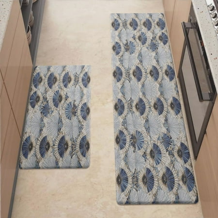 Anti Fatigue Kitchen Mat Blue White Fan Shape Classic Sets of 2 Kitchen Rugs Non Slip Cushioned Standing Mat for Sink Floor Laundry Office Desk Mid 17.3 x 29 + Pro 17.3 x 59
Anti Fatigue Kitchen Mat Blue White Fan Shape Classic Sets of 2 Kitchen Rugs Non Slip Cushioned Standing Mat for Sink Floor Laundry Office Desk Mid 17.3 x 29 + Pro 17.3 x 59