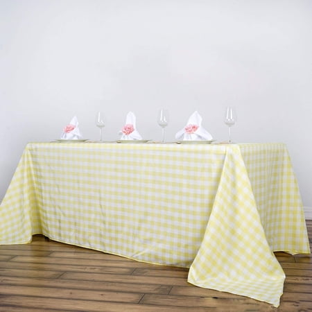 90x132 inch Yellow on White Gingham Checkered Polyester Tablecloth
90x132 inch Yellow on White Gingham Checkered Polyester Tablecloth
