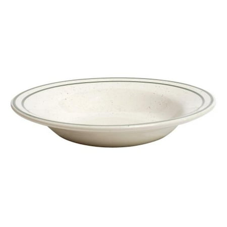 

Tuxton China TES-003 Emerald 8.75 in. Narrow Rim with Green Speckle Rim Soup- Pasta Bowl - American White - 2 Dozen