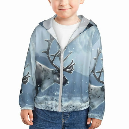 Gaeub Winter Reindeer In Snowy Mountains Print Athletic Sun Protection Hoodie for Kids Long Sleeve Outdoor UV Shirt Running Fishing Top for Boys Girls-18 Months
Gaeub Winter Reindeer In Snowy Mountains Print Athletic Sun Protection Hoodie for Kids Long Sleeve Outdoor UV Shirt Running Fishing Top for Boys Girls-18 Months