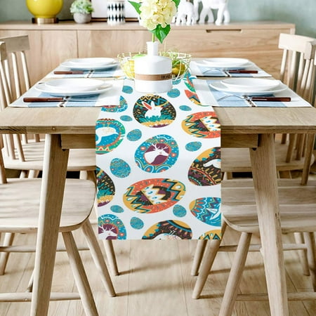

RKSTN Easter Bunny Table Runner Easter Holiday Kitchen Dining Table Runner for Home Kitchen Utensils Apartment Essentials Lightning Deals of Today - Summer Savings Clearance on Clearance