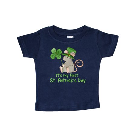 Inktastic It s My 1st St. Patrick s Day Cute Mouse with Clover Gift Baby Boy or Baby Girl T-Shirt