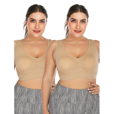 YouLoveIt 2 Pack Plus Size Sports Bras Wirefree Yoga Bras Push Up Sports Bra Comfortable Sports Bras Solid Sports Bra Padded Stretch Fitness Tops Yoga Bras
YouLoveIt 2 Pack Plus Size Sports Bras Wirefree Yoga Bras Push Up Sports Bra Comfortable Sports Bras Solid Sports Bra Padded Stretch Fitness Tops Yoga Bras