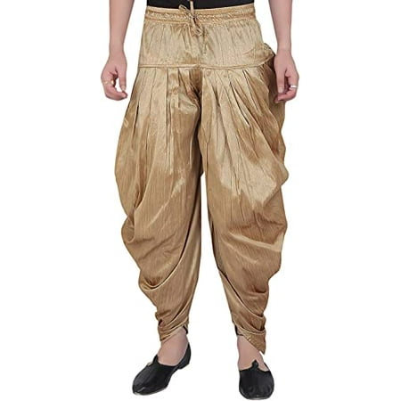Royal Kurta Men s Silk Blend Patiala Salwar (Free Size Bronze)