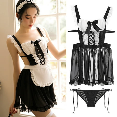 Women s Erotic Lingerie Set Maid Cosplay Uniform with Headband Underwear Dress New
Women s Erotic Lingerie Set Maid Cosplay Uniform with Headband Underwear Dress New
