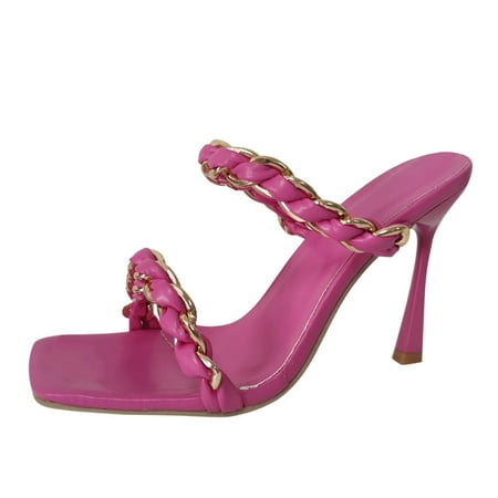 High Heels Women Shoes Fashion Slippers Metal Chain Sexy Wine Glass Heel High Heel Sandals And Slippers High Heels for Women Pu 38
High Heels Women Shoes Fashion Slippers Metal Chain Sexy Wine Glass Heel High Heel Sandals And Slippers High Heels for Women Pu 38