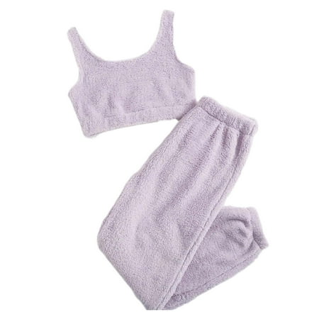 Women s Fuzzy Fleece 2 Piece Outfits Warm Plush Soft Sleeveless Crop Top and Pants Set Cozy Pajamas Loungewear Ladies Clothes
Women s Fuzzy Fleece 2 Piece Outfits Warm Plush Soft Sleeveless Crop Top and Pants Set Cozy Pajamas Loungewear Ladies Clothes